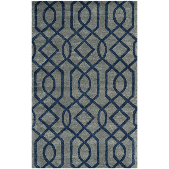 SAFAVIEH Soho SOH411A Handmade Grey / Dark Blue Rug Image 9