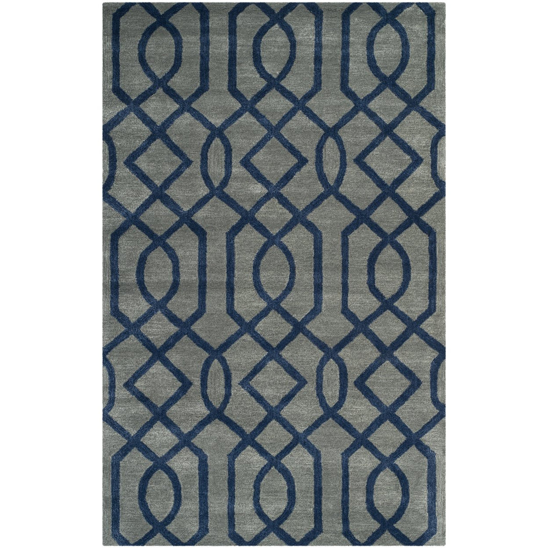 SAFAVIEH Soho SOH411A Handmade Grey / Dark Blue Rug Image 1