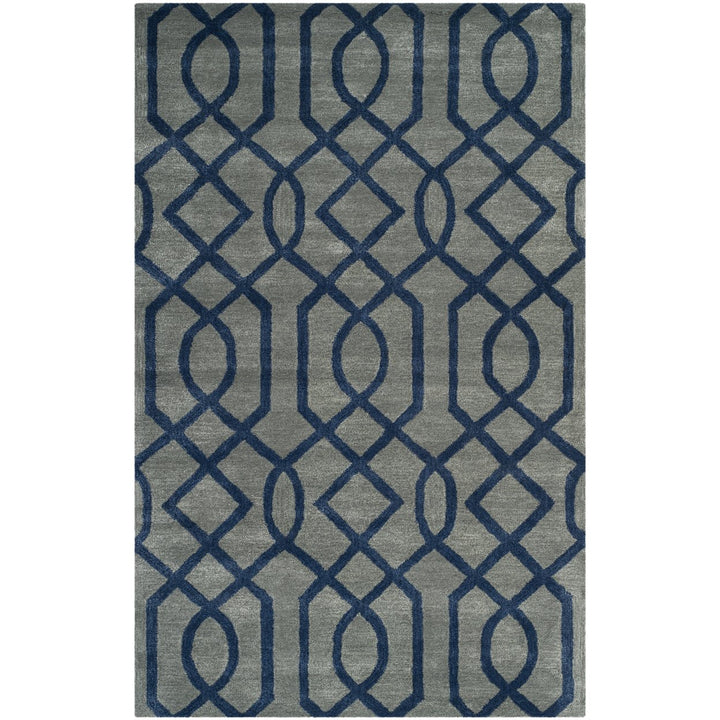 SAFAVIEH Soho SOH411A Handmade Grey / Dark Blue Rug Image 1