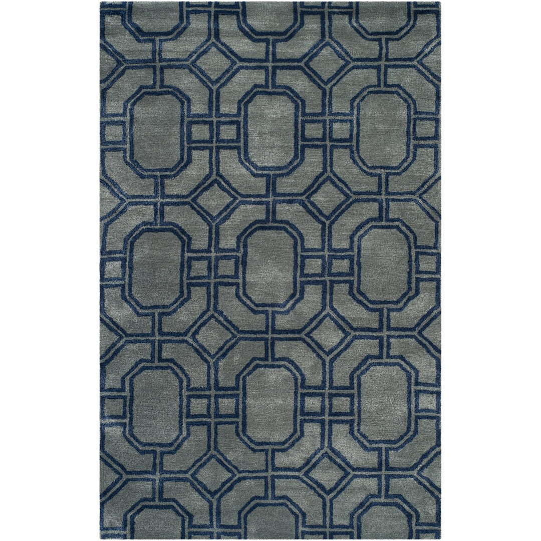 SAFAVIEH Soho SOH414A Handmade Grey / Dark Blue Rug Image 1