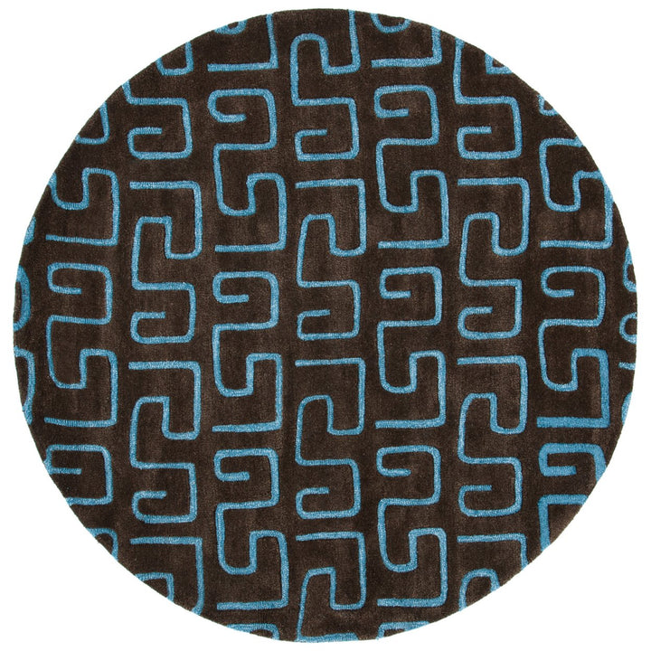 SAFAVIEH Soho SOH416B Handmade Brown / Light Blue Rug Image 1