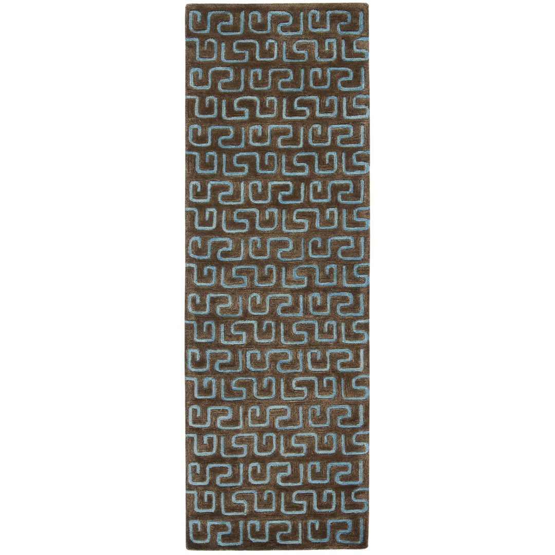 SAFAVIEH Soho SOH416B Handmade Brown / Light Blue Rug Image 1