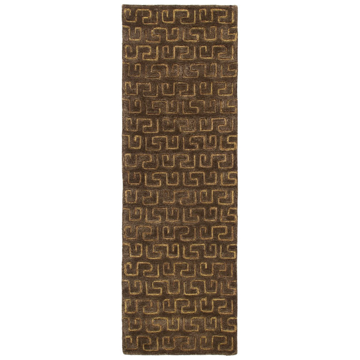 SAFAVIEH Soho Collection SOH416C Handmade Brown/Gold Rug Image 4