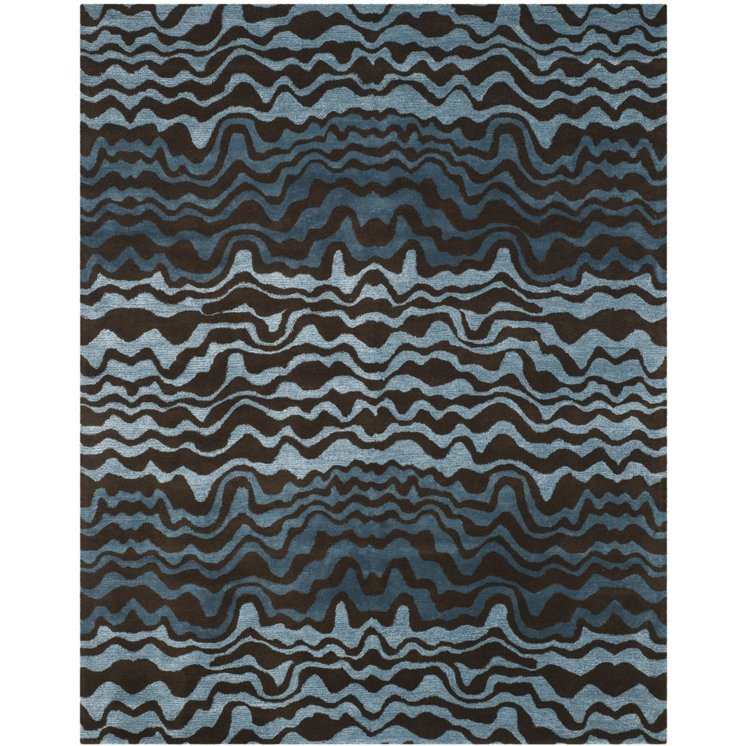 SAFAVIEH Soho Collection SOH417B Handmade Blue/Brown Rug Image 1