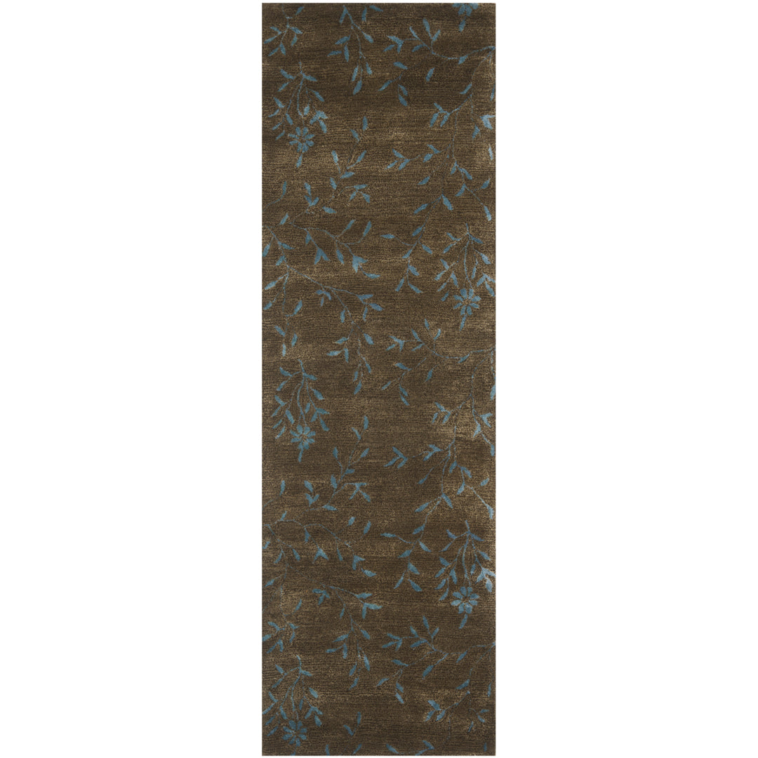 SAFAVIEH Soho SOH418A Handmade Brown / Light Blue Rug Image 5