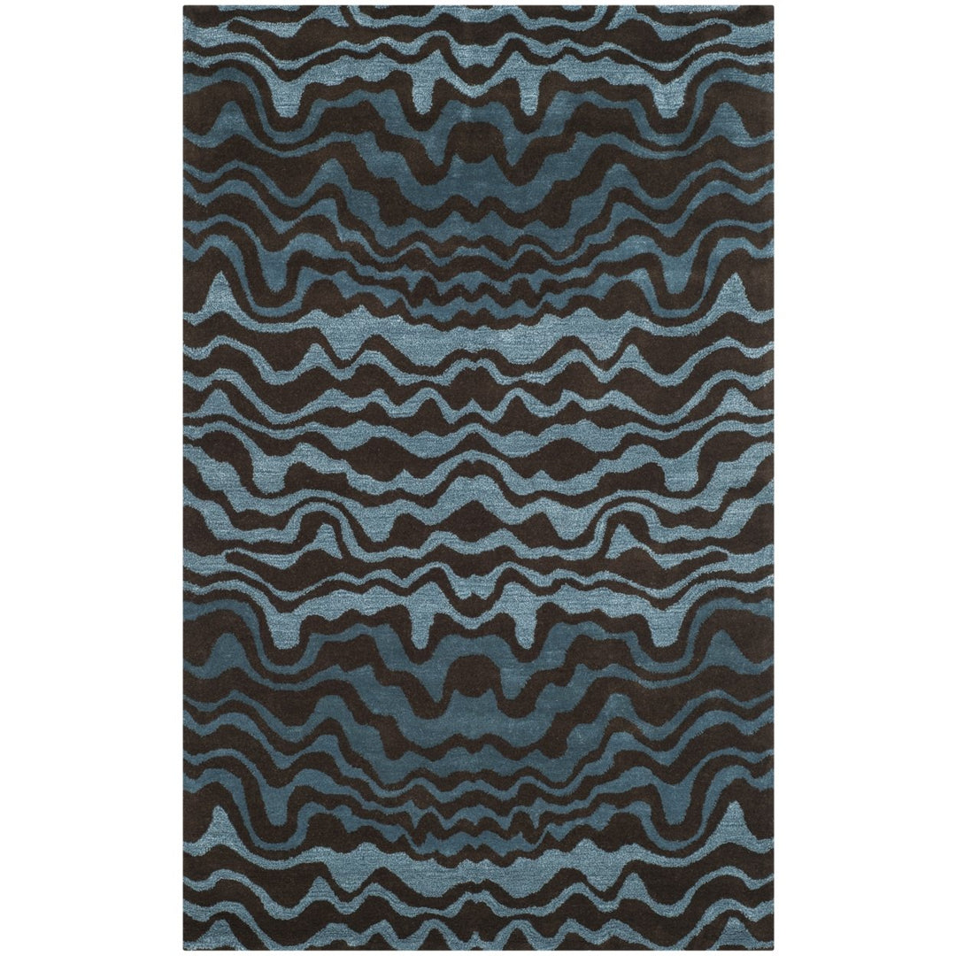 SAFAVIEH Soho Collection SOH417B Handmade Blue/Brown Rug Image 7