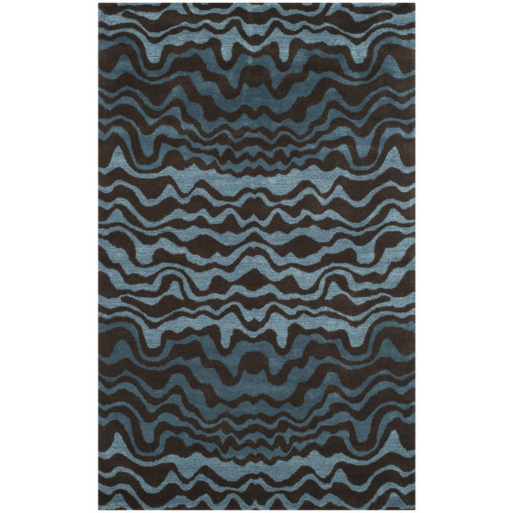 SAFAVIEH Soho Collection SOH417B Handmade Blue/Brown Rug Image 7