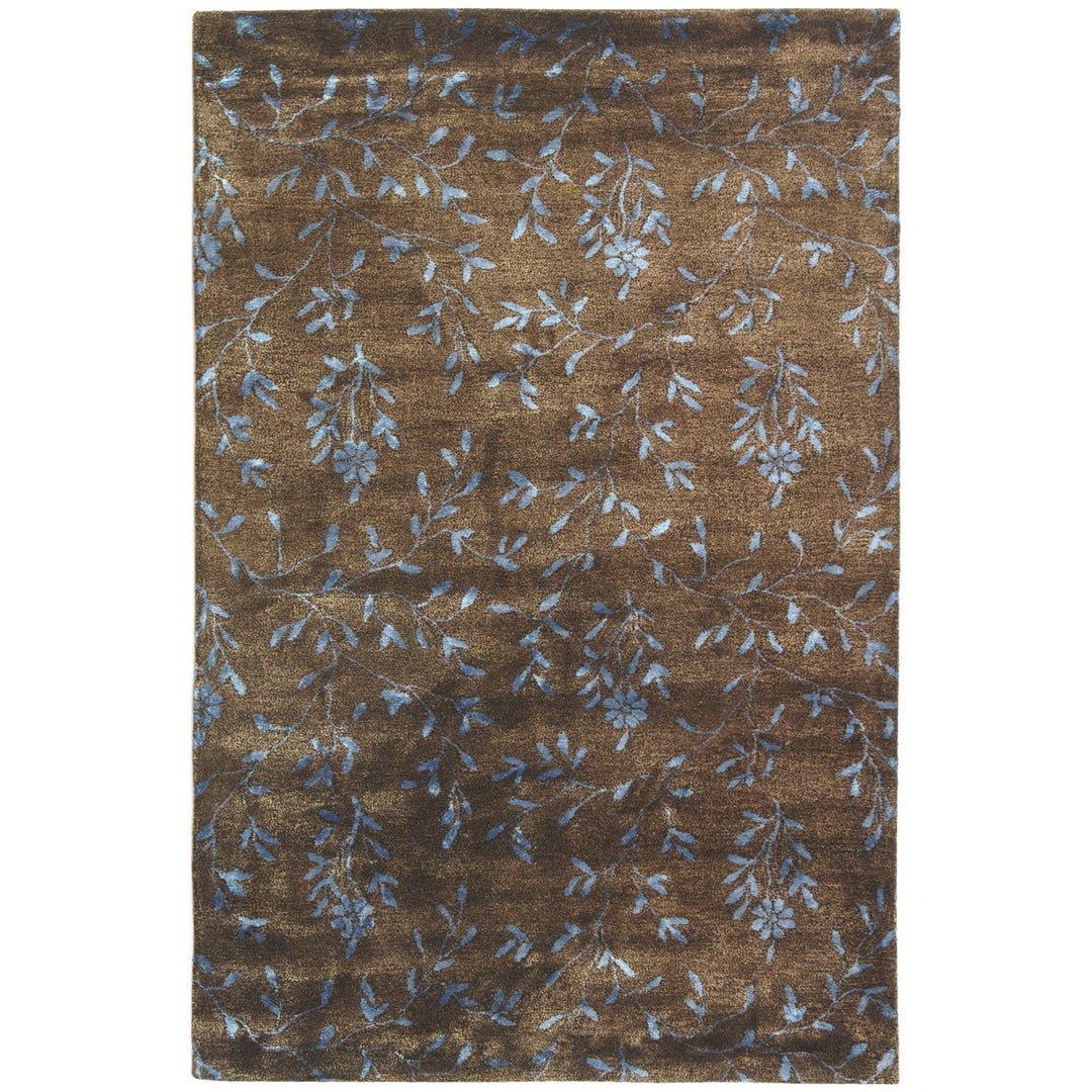 SAFAVIEH Soho SOH418A Handmade Brown / Light Blue Rug Image 10