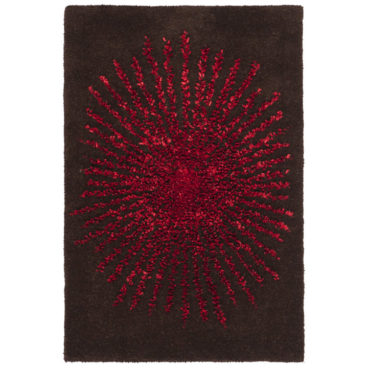 SAFAVIEH Soho Collection SOH655T Handmade Brown / Red Rug Image 1