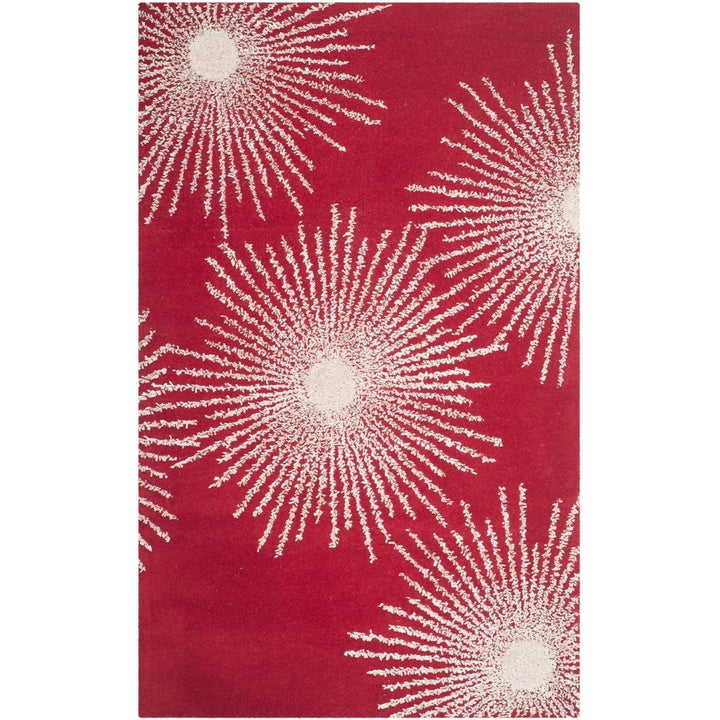 SAFAVIEH Soho Collection SOH712L Handmade Red / Ivory Rug Image 1