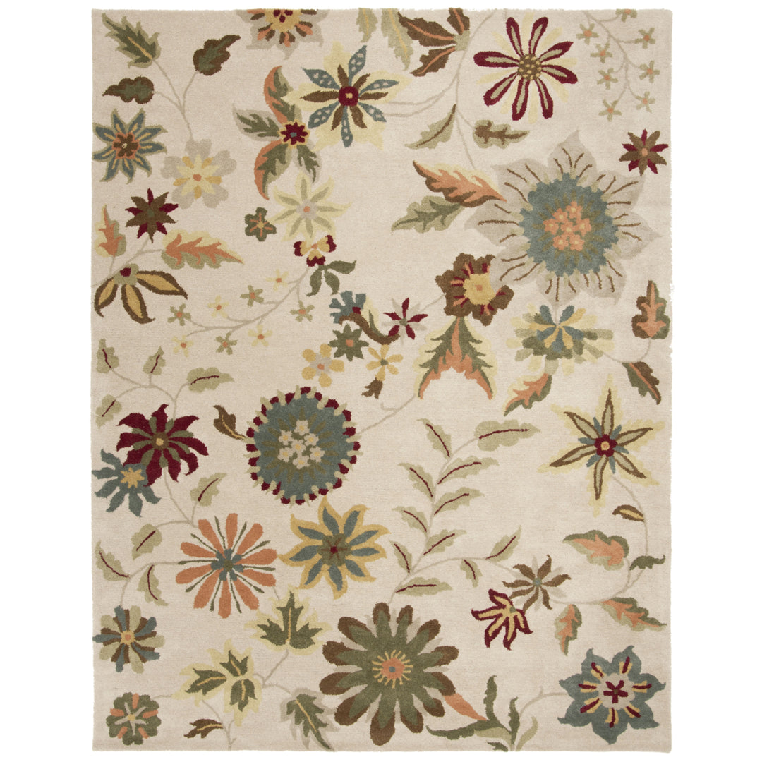 SAFAVIEH Soho Collection SOH702A Handmade Ivory/Sage Rug Image 1