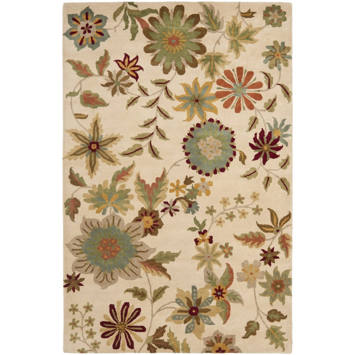 SAFAVIEH Soho Collection SOH702A Handmade Ivory/Sage Rug Image 1