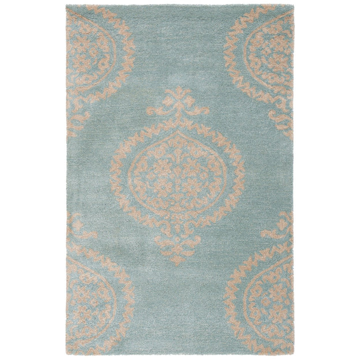 SAFAVIEH Soho Collection SOH703A Handmade Blue/Beige Rug Image 1