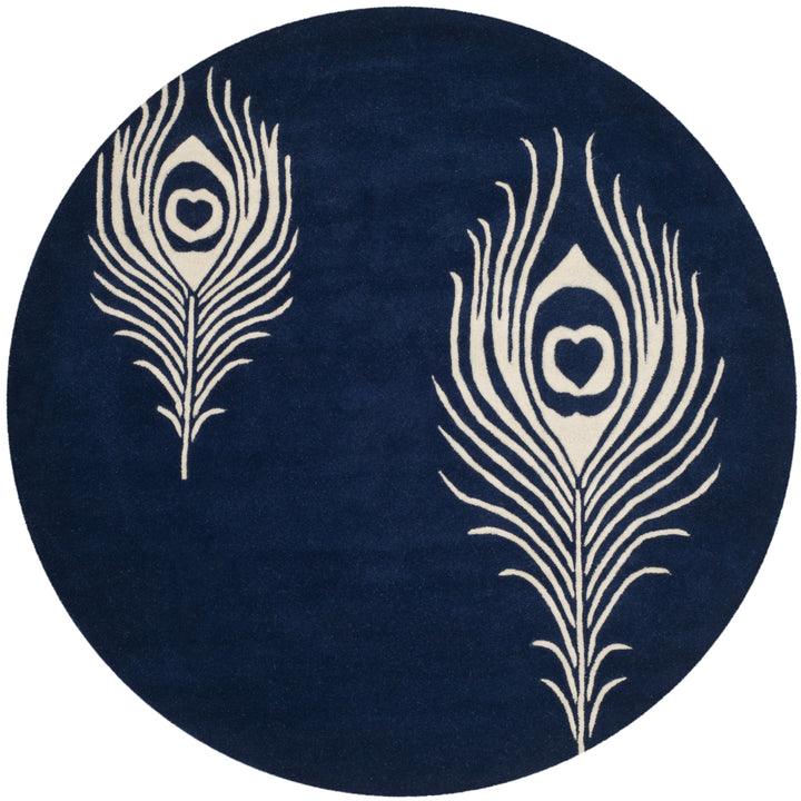 SAFAVIEH Soho Collection SOH704D Handmade Navy/Ivory Rug Image 3