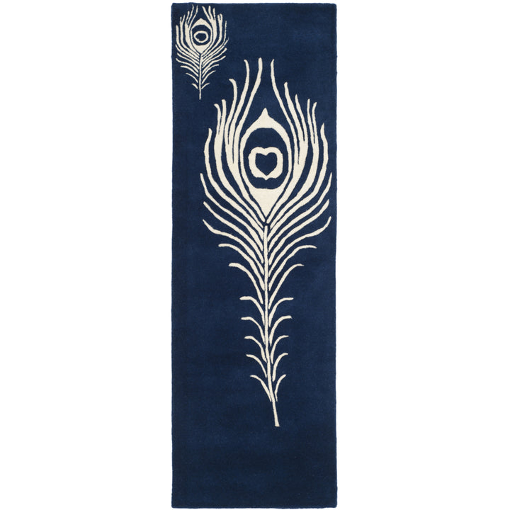 SAFAVIEH Soho Collection SOH704D Handmade Navy/Ivory Rug Image 4