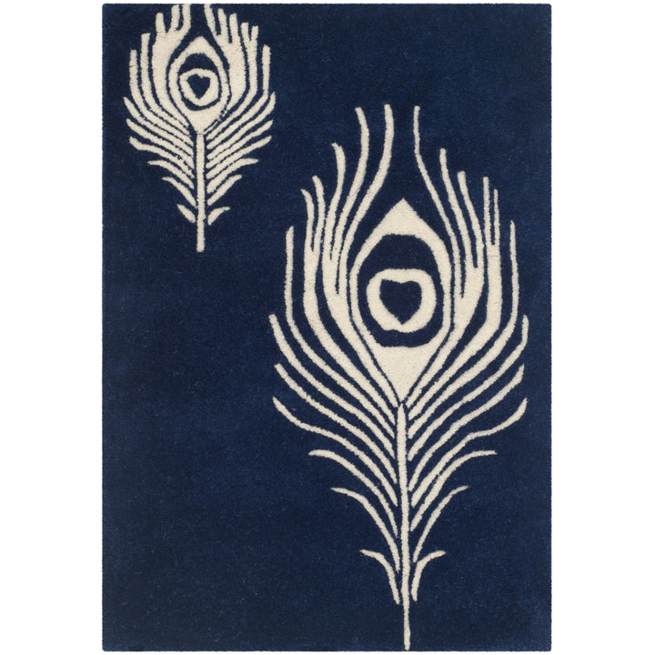 SAFAVIEH Soho Collection SOH704D Handmade Navy/Ivory Rug Image 7