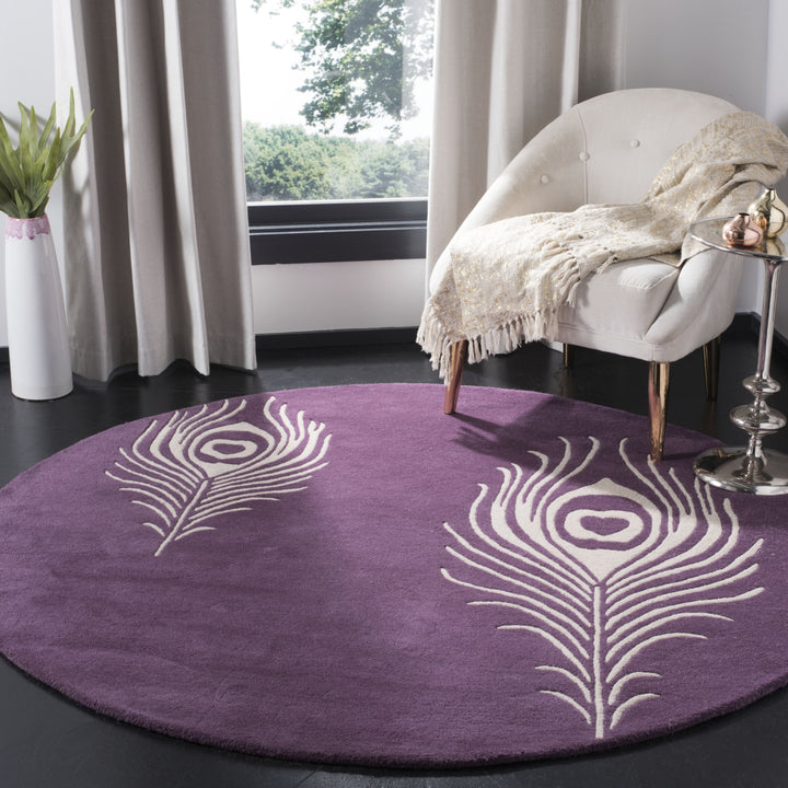 SAFAVIEH Soho SOH704A Handmade Purple / Ivory Rug Image 2