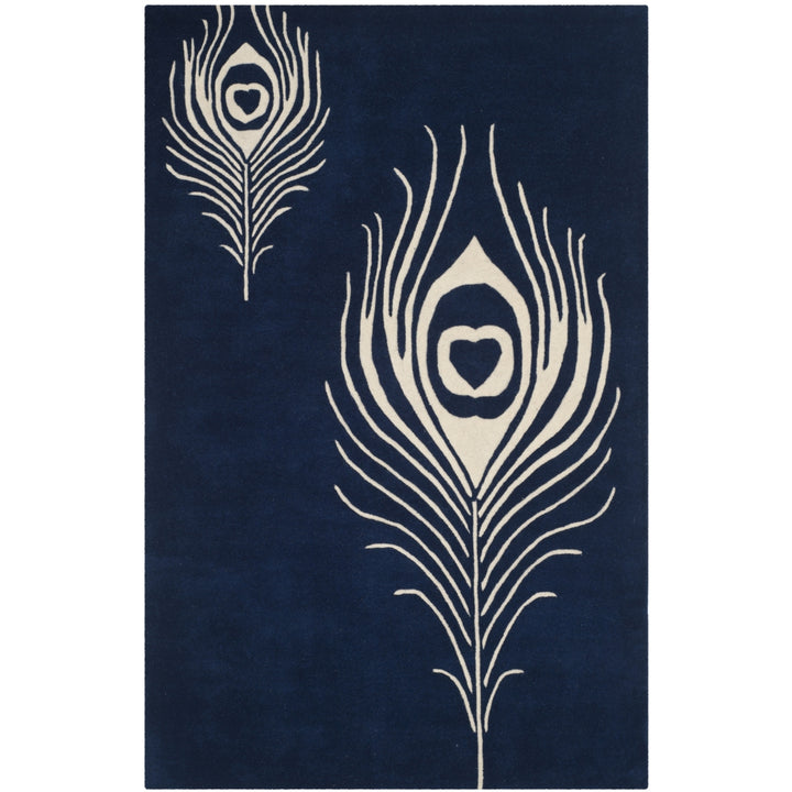 SAFAVIEH Soho Collection SOH704D Handmade Navy/Ivory Rug Image 8