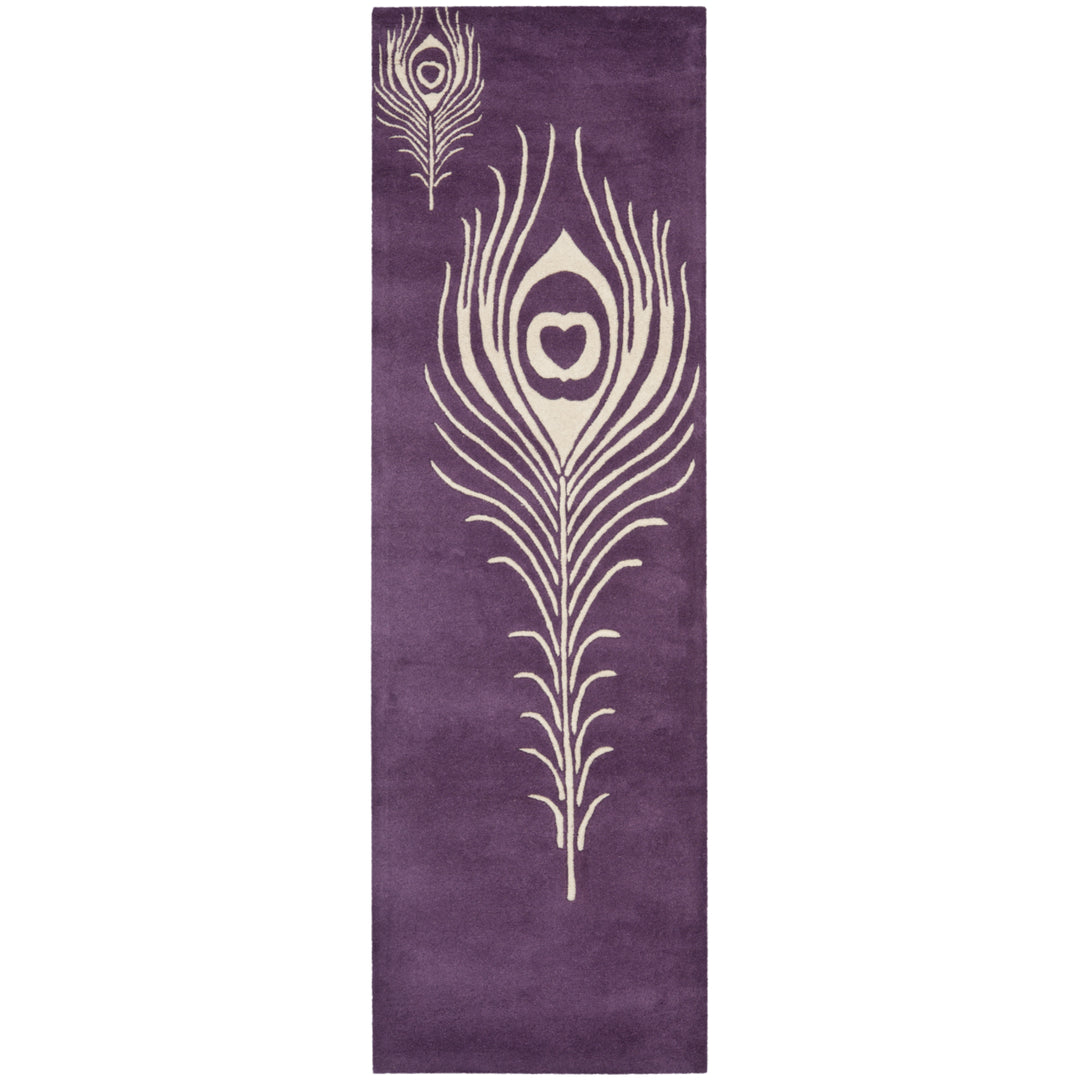 SAFAVIEH Soho SOH704A Handmade Purple / Ivory Rug Image 5