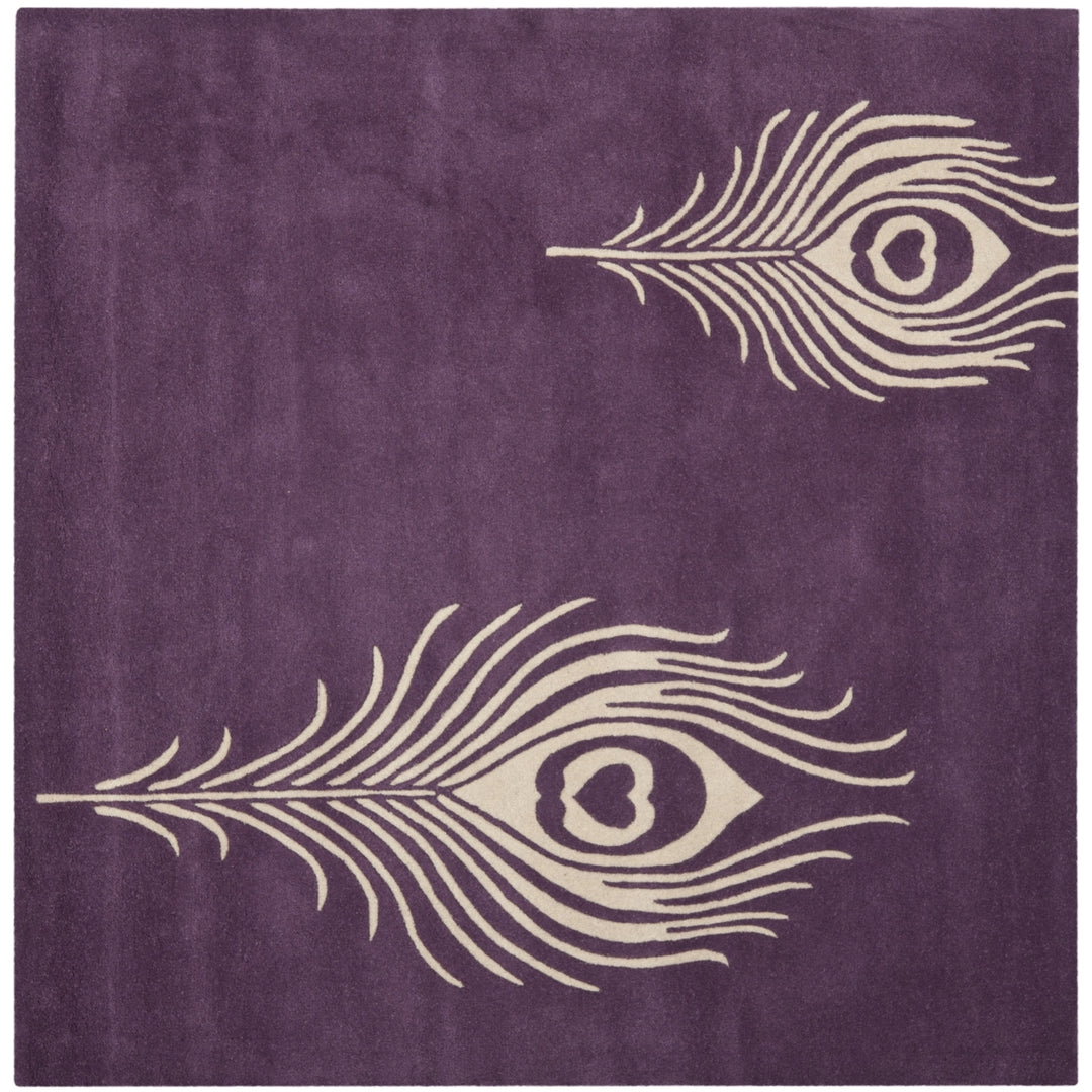 SAFAVIEH Soho SOH704A Handmade Purple / Ivory Rug Image 6