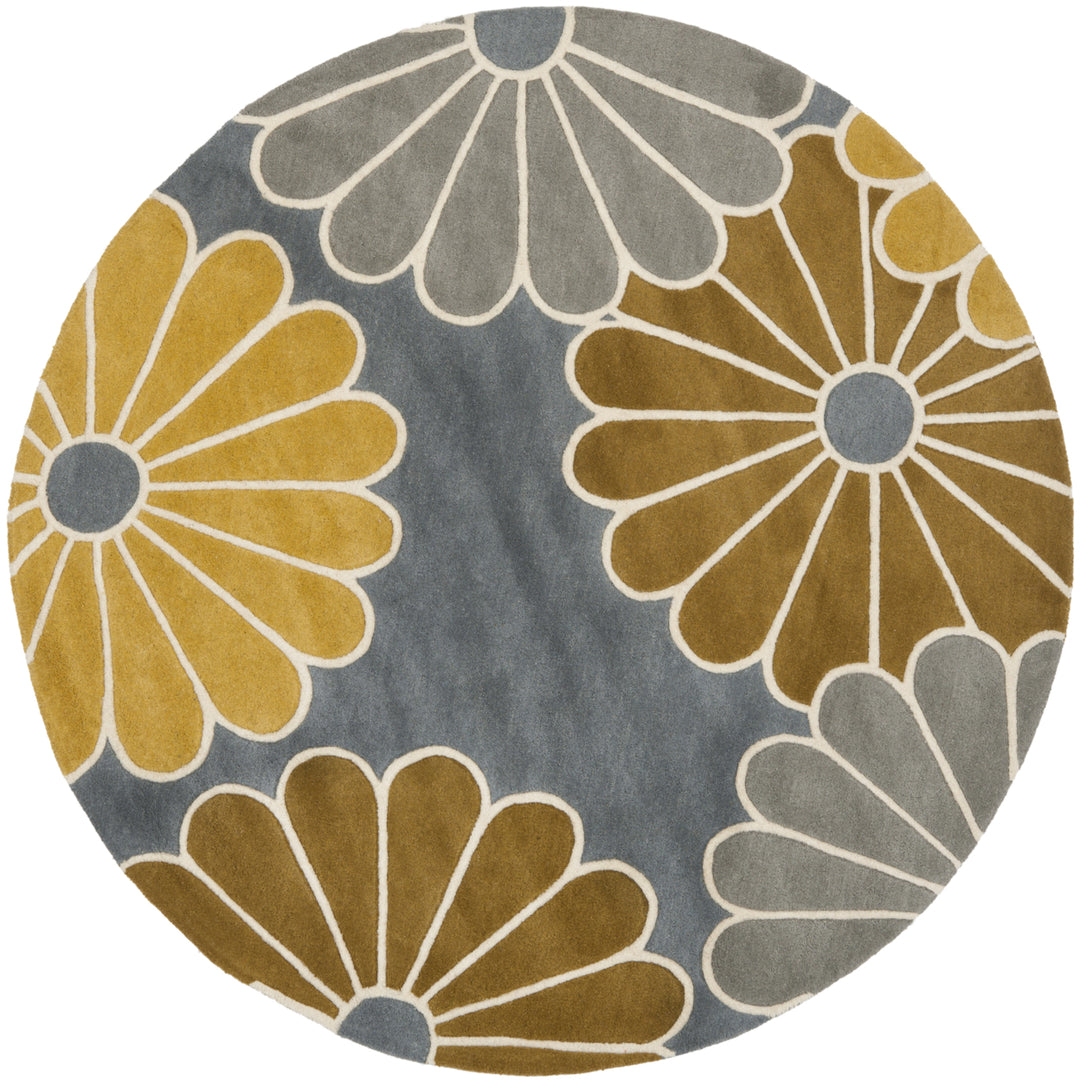 SAFAVIEH Soho SOH705A Handmade Grey / Yellow Rug Image 4