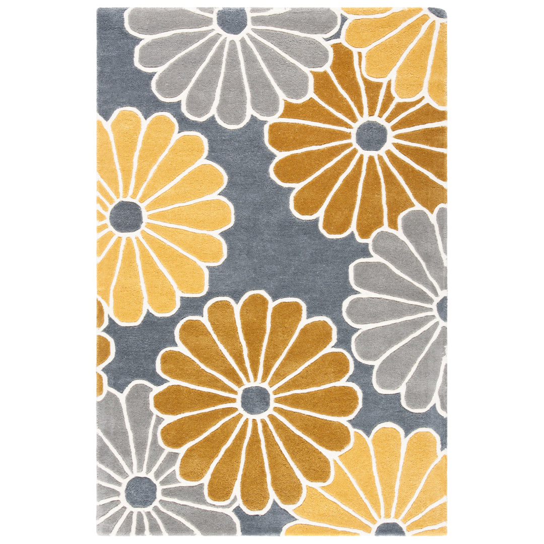 SAFAVIEH Soho SOH705A Handmade Grey / Yellow Rug Image 8