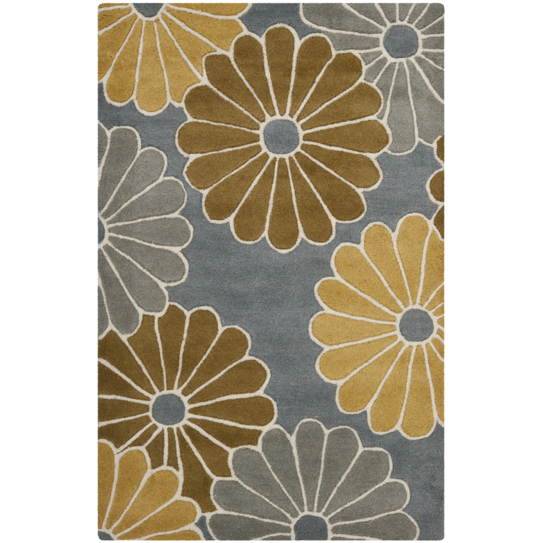 SAFAVIEH Soho SOH705A Handmade Grey / Yellow Rug Image 9