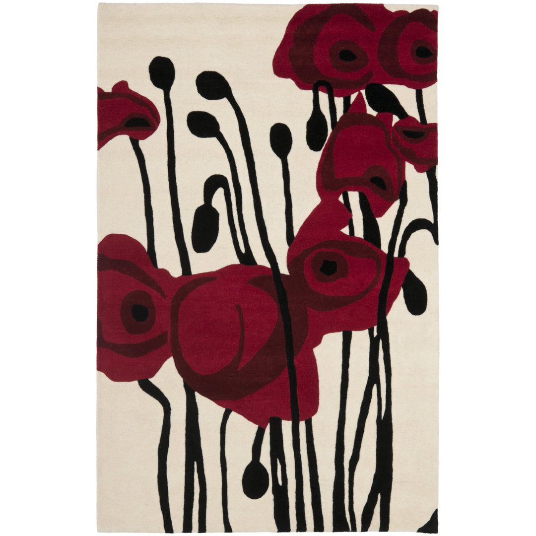 SAFAVIEH Soho Collection SOH708A Handmade Ivory / Red Rug Image 2