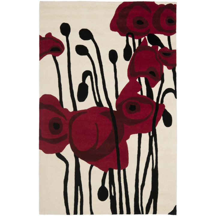 SAFAVIEH Soho Collection SOH708A Handmade Ivory / Red Rug Image 1