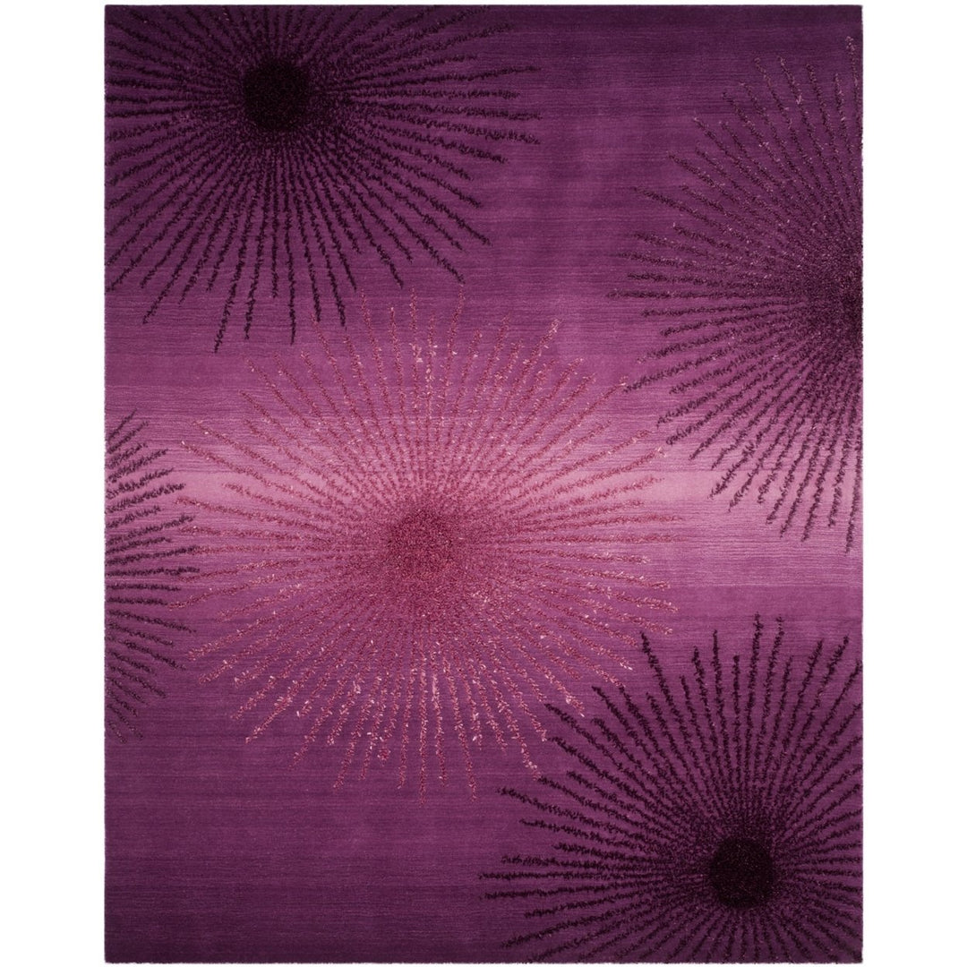 SAFAVIEH Soho Collection SOH712Q Handmade Purple Rug Image 1