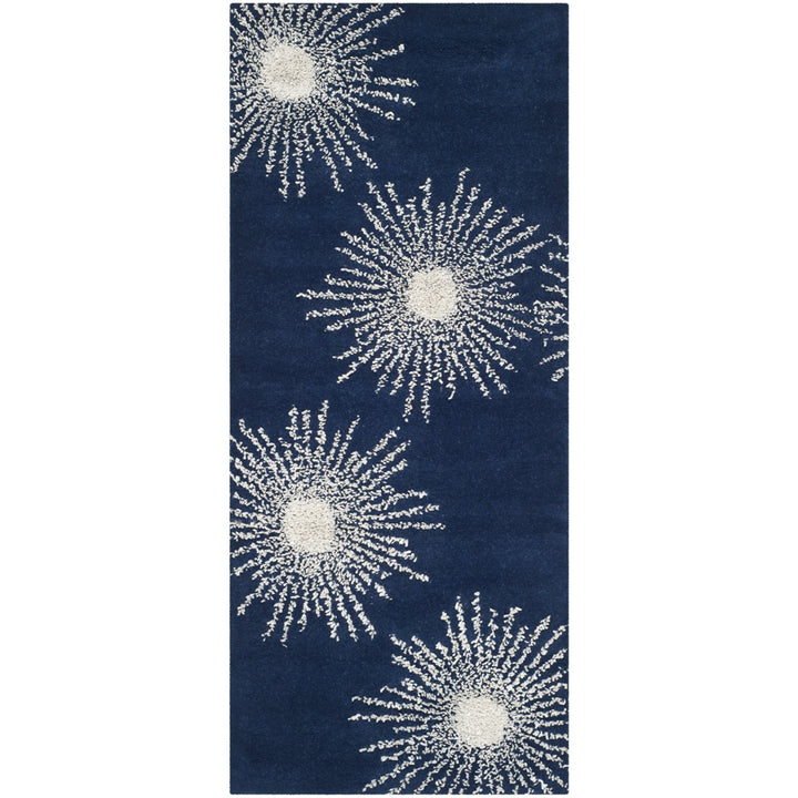 SAFAVIEH Soho SOH712M Handmade Dark Blue / Ivory Rug Image 1