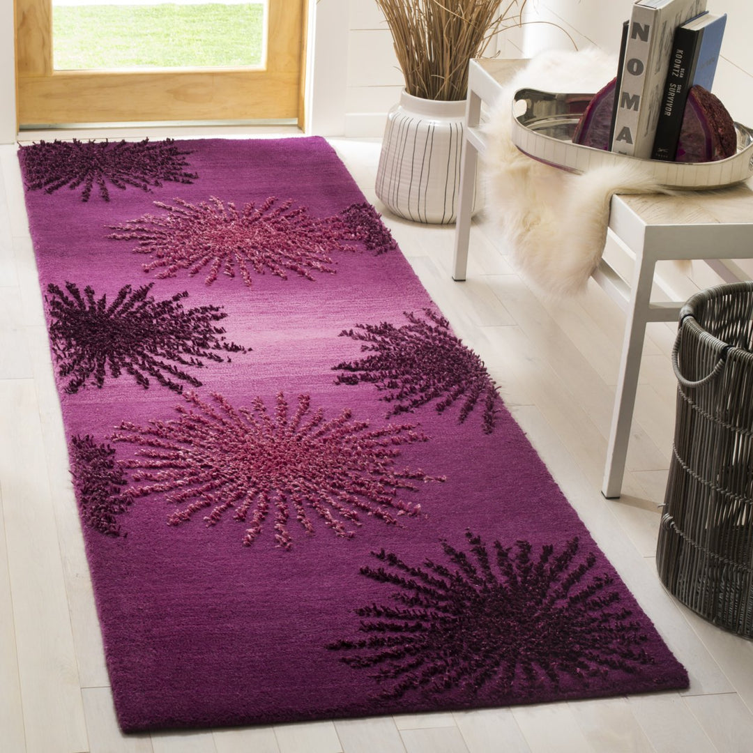 SAFAVIEH Soho Collection SOH712Q Handmade Purple Rug Image 3