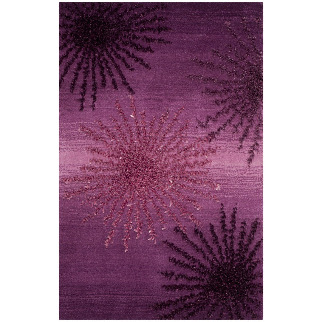 SAFAVIEH Soho Collection SOH712Q Handmade Purple Rug Image 1