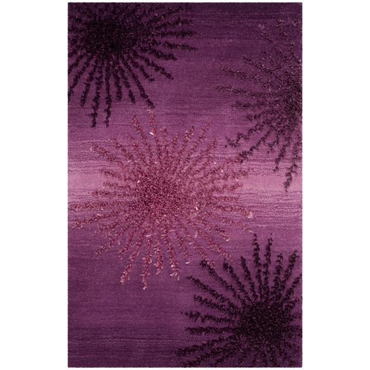 SAFAVIEH Soho Collection SOH712Q Handmade Purple Rug Image 1