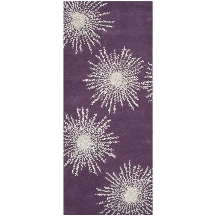 SAFAVIEH Soho SOH712P Handmade Purple / Ivory Rug Image 5