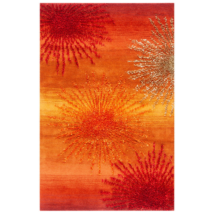 SAFAVIEH Soho Collection SOH712R Handmade Rust/Multi Rug Image 1