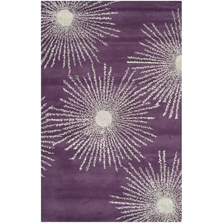 SAFAVIEH Soho SOH712P Handmade Purple / Ivory Rug Image 9