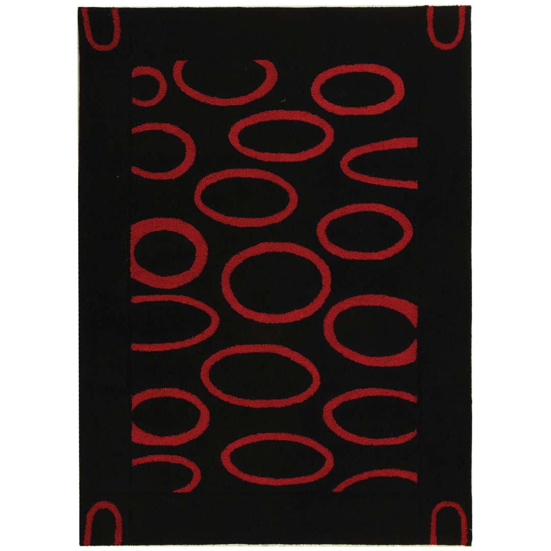 SAFAVIEH Soho Collection SOH714B Handmade Black / Red Rug Image 1