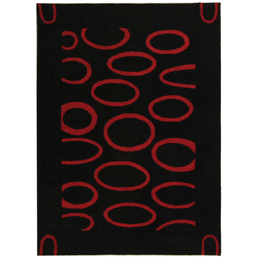 SAFAVIEH Soho Collection SOH714B Handmade Black / Red Rug Image 1