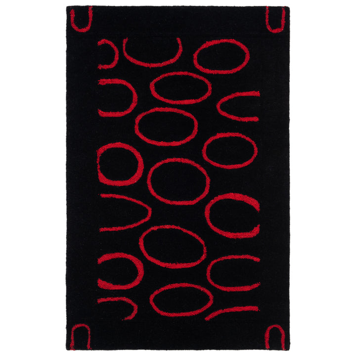 SAFAVIEH Soho Collection SOH714B Handmade Black / Red Rug Image 7