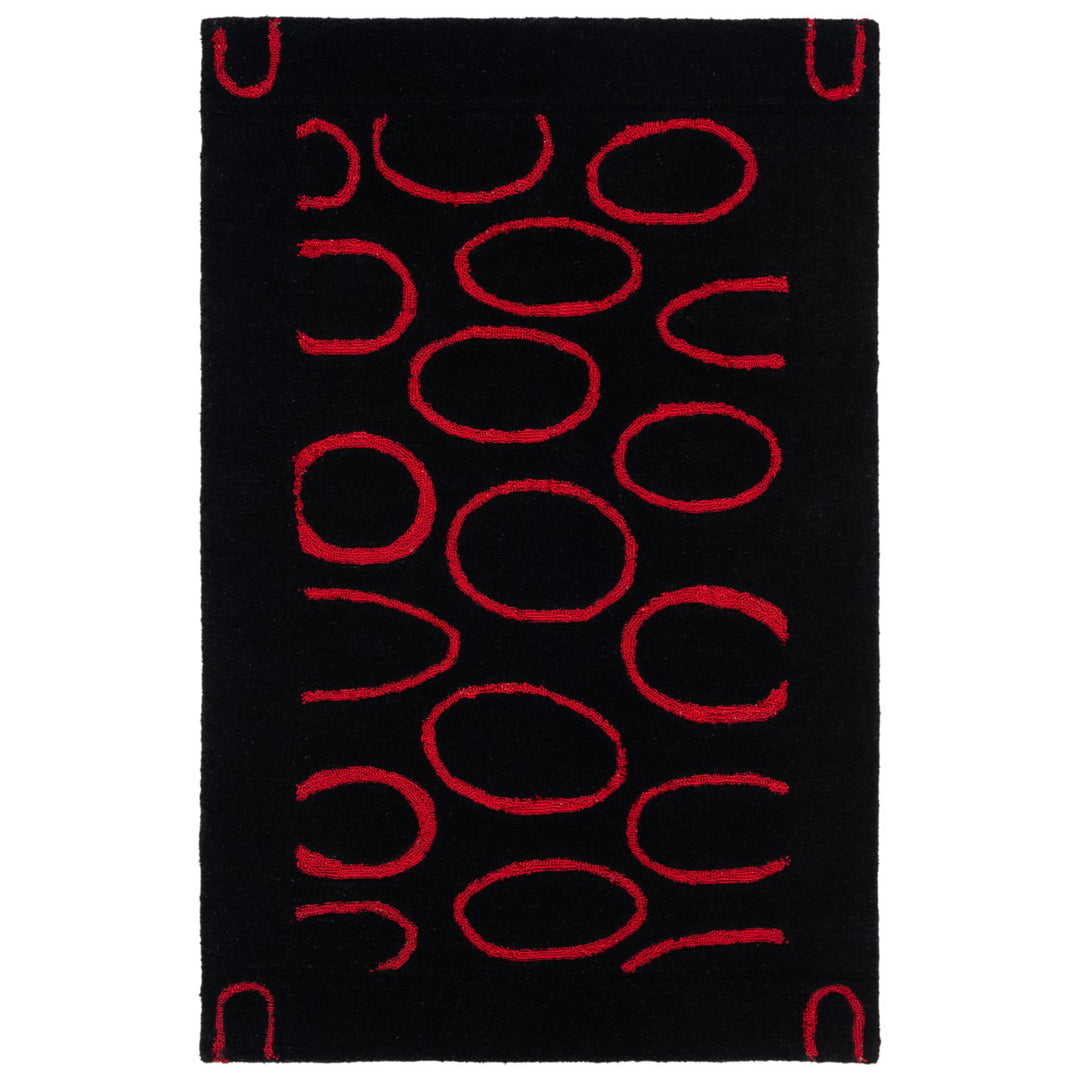 SAFAVIEH Soho Collection SOH714B Handmade Black / Red Rug Image 1