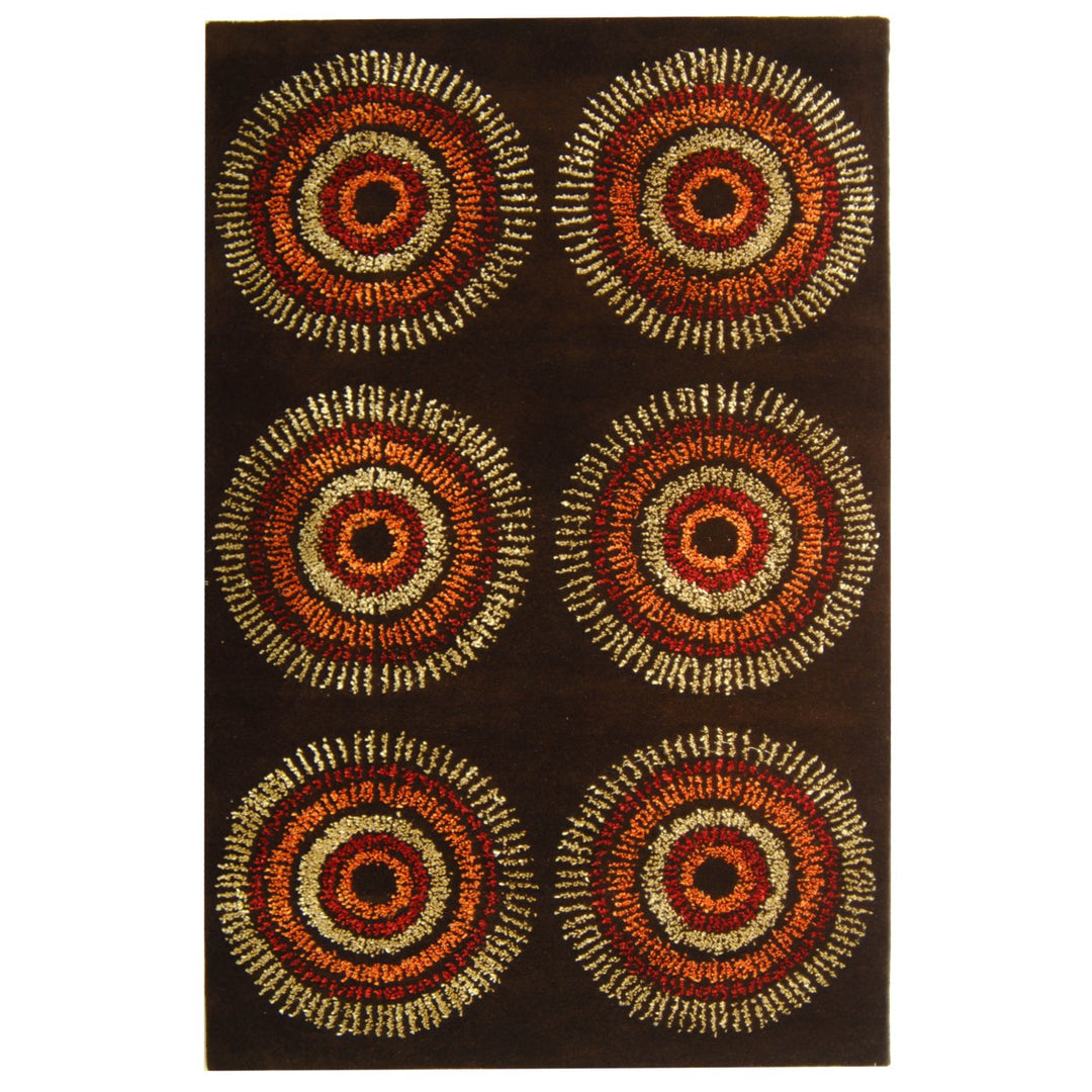 SAFAVIEH Soho Collection SOH719B Handmade Brown/Gold Rug Image 1