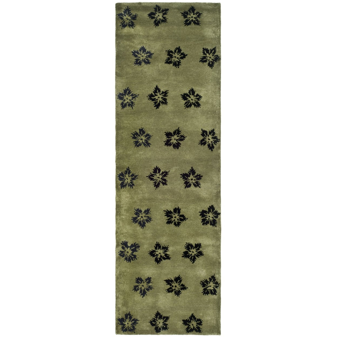 SAFAVIEH Soho Collection SOH720A Handmade Sage/Black Rug Image 1