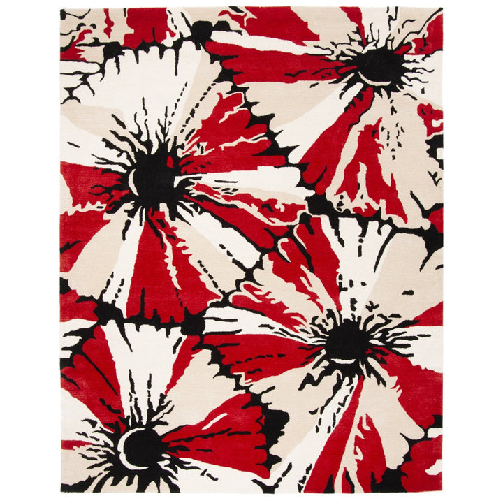 SAFAVIEH Soho Collection SOH729A Handmade Black / Red Rug Image 1