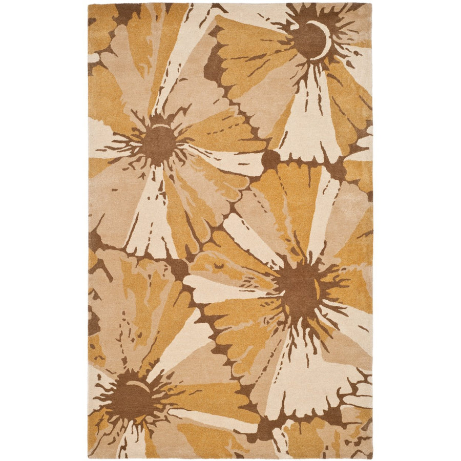 SAFAVIEH Soho Collection SOH729C Handmade Gold/Ivory Rug Image 1