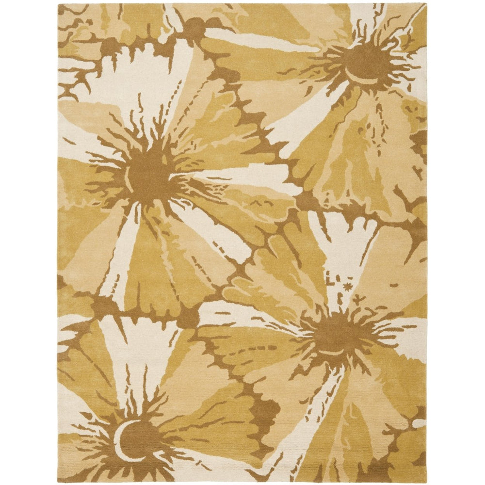 SAFAVIEH Soho Collection SOH729C Handmade Gold/Ivory Rug Image 2