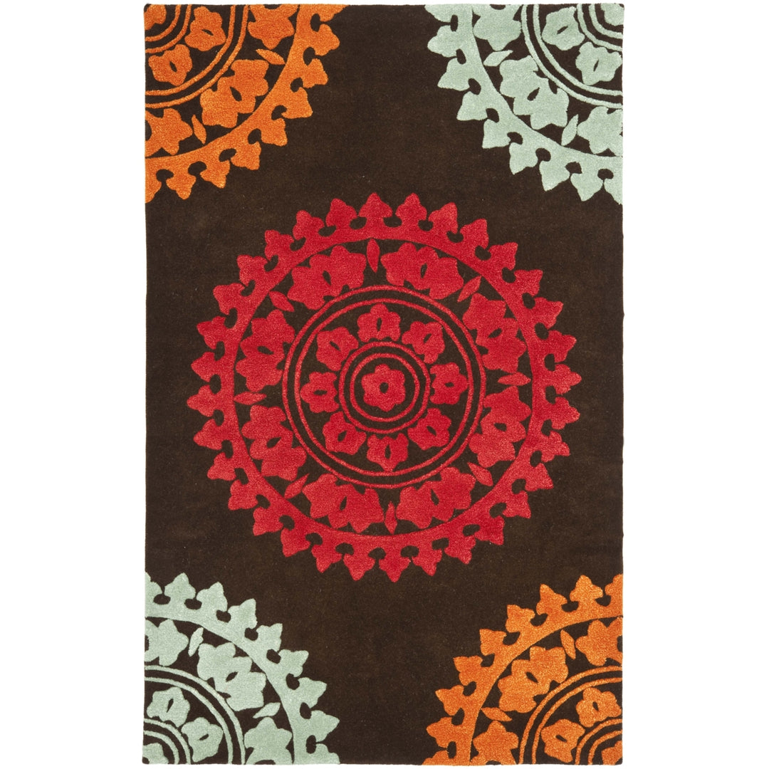 SAFAVIEH Soho SOH732A Handmade Brown / Multi Rug Image 5