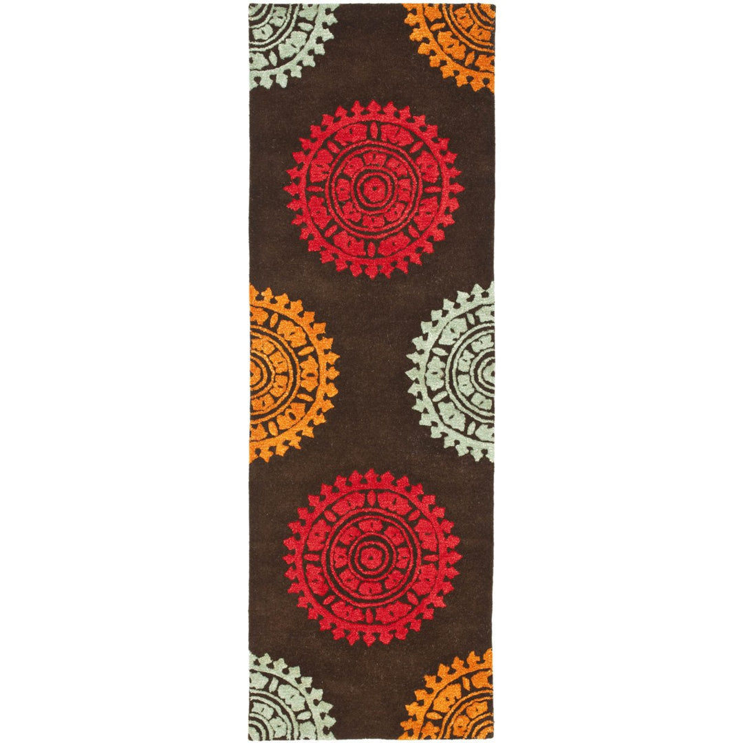 SAFAVIEH Soho SOH732A Handmade Brown / Multi Rug Image 1