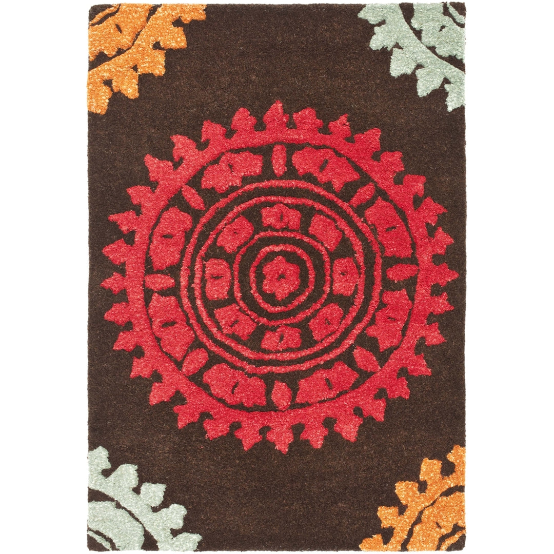 SAFAVIEH Soho SOH732A Handmade Brown / Multi Rug Image 3