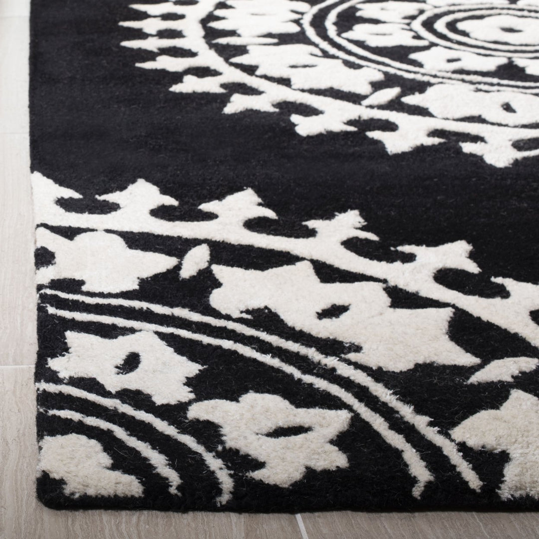 SAFAVIEH Soho SOH732D Handmade Black / Ivory Rug Image 6